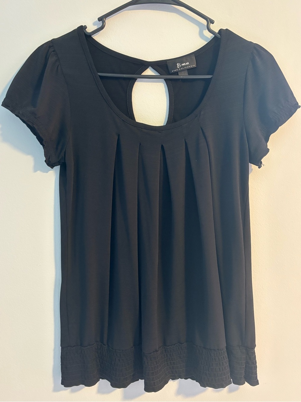 Bwear Black Pleated Scoop Neck Tunic